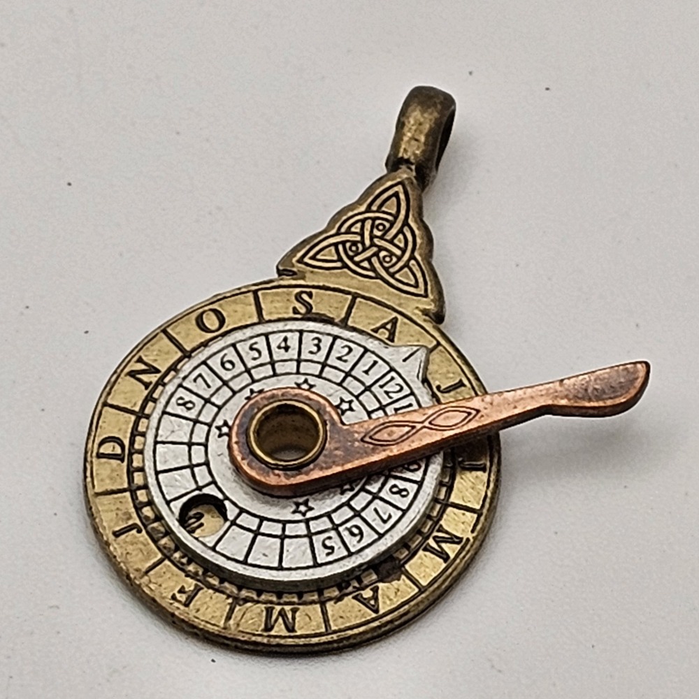 Astrology Stardial Necklace in Tricolor, Steampunk